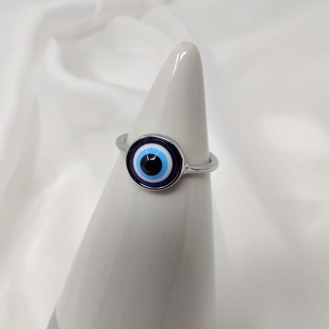 1.5Mm Stainless-Steel Evil Eye Ring