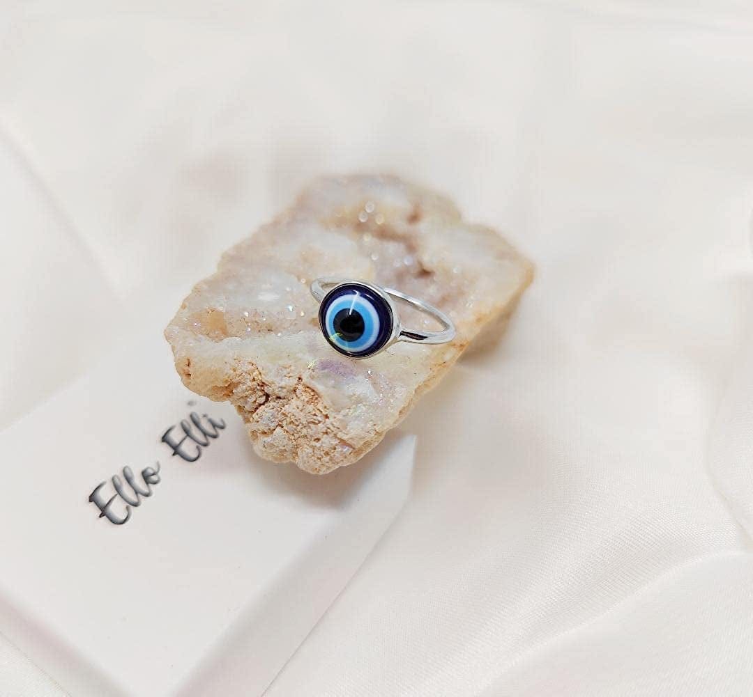 1.5Mm Stainless-Steel Evil Eye Ring
