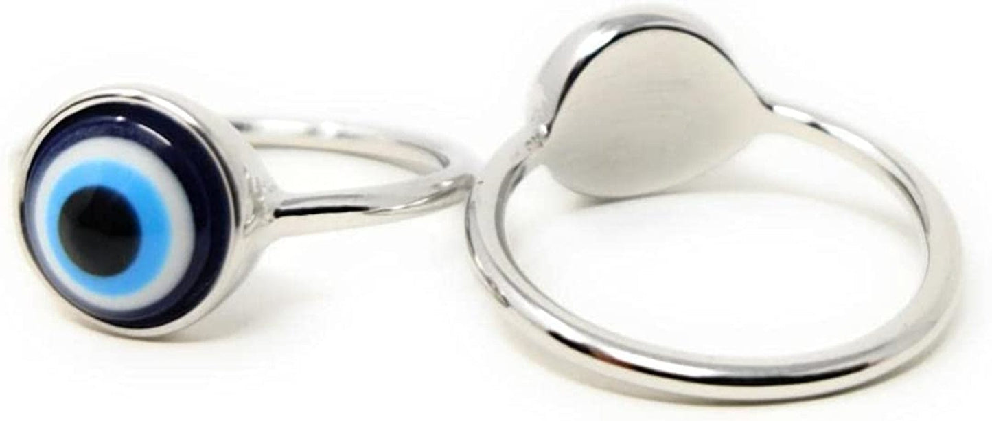 1.5Mm Stainless-Steel Evil Eye Ring