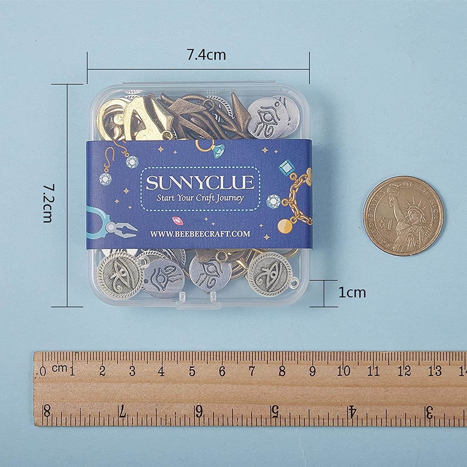 1 Box 40Pcs 4 Styles Eye of Horus Charms Pendants Craft Supplies Tibetan Silver Metal Charms Pendant for Jewelry Making