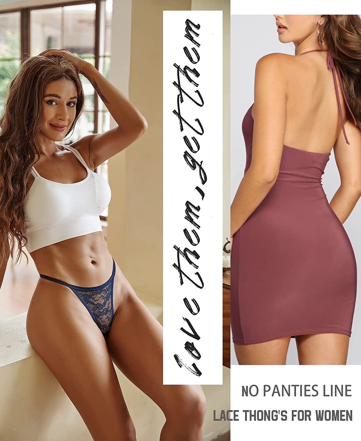 10/6 Pack G-String Thongs for Women Sexy Lace Low Rise Underwear for Ladies No Show T-Back Tanga Panties