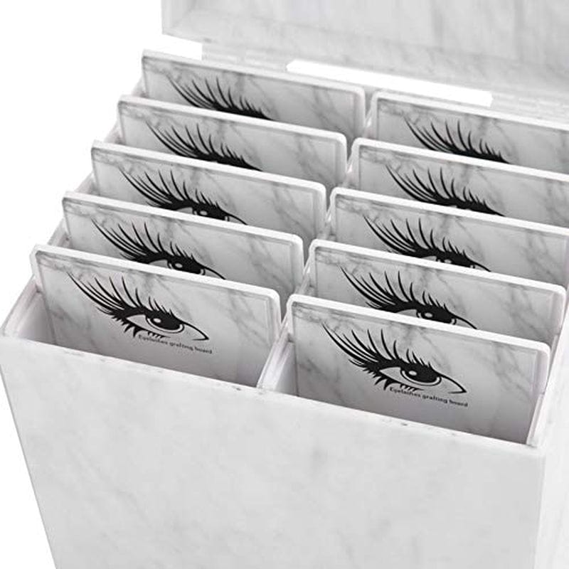 10 Layers Acrylic Eyelash Storage Box,Eyelash Holder Extension Tool,Makeup Organizer False Eyelashes Glue Pallet Holder, Grafting Eye Lashes Close-Packed Display with 10 Pallets (Marble) Health & Beauty > Personal Care > Cosmetics > Cosmetic Tools > Makeup Tools Sisiter