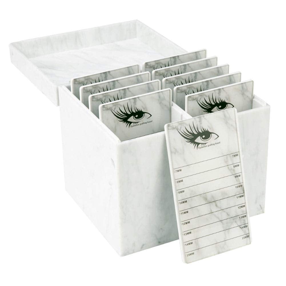 10 Layers Acrylic Eyelash Storage Box,Eyelash Holder Extension Tool,Makeup Organizer False Eyelashes Glue Pallet Holder, Grafting Eye Lashes Close-Packed Display with 10 Pallets (Marble) Health & Beauty > Personal Care > Cosmetics > Cosmetic Tools > Makeup Tools Sisiter