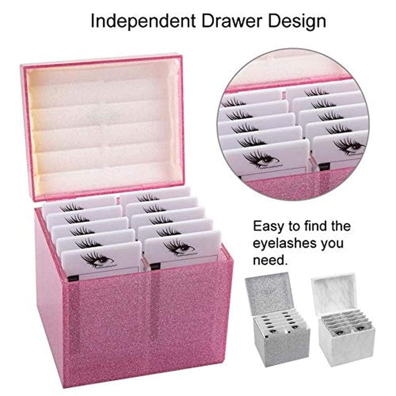 10 Layers Acrylic Eyelash Storage Box, Grafting Eye Lashes Extension Close-Packed Display, Makeup Organizer False Eyelashes Glue Pallet Holder, Eyelash Box Extension Tool (Pink) Health & Beauty > Personal Care > Cosmetics > Cosmetic Tools > Makeup Tools Sisiter