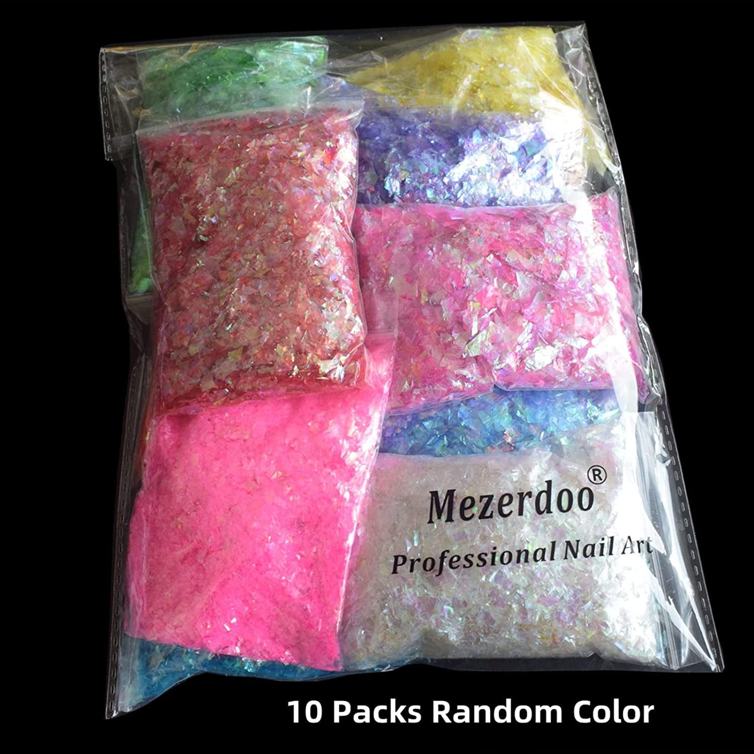 10 Pack Nail Shell Paper Broken Glass Mirror Sticker Nails Glitter Dust Shell Effect Foil Art Trend Shattered Ice Mylar Paper Nail Art Decoration Tools Laser Nail Foil(Random Color) Health & Beauty > Personal Care > Cosmetics > Cosmetic Tools > Nail Tools Mezerdoo