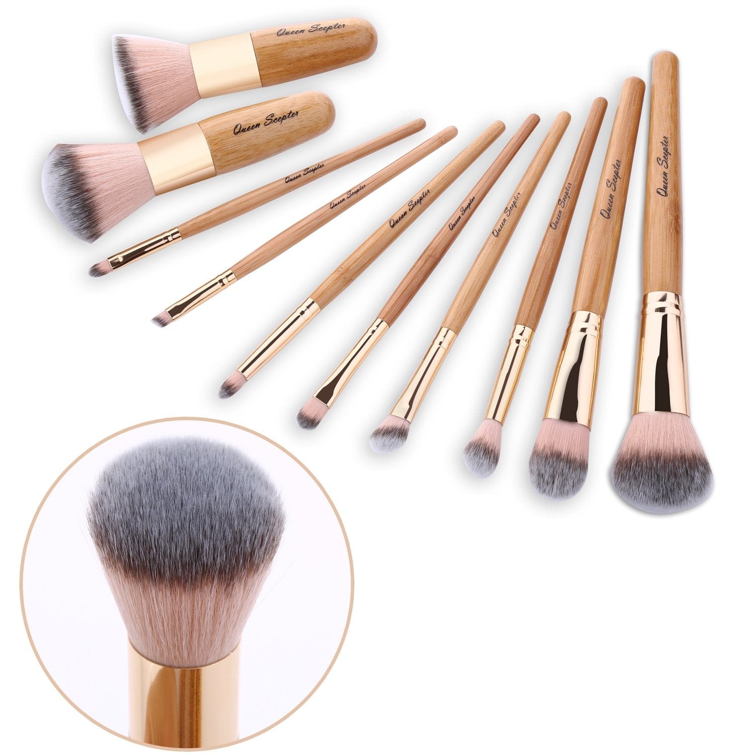 10 Pcs Makeup Brush Set Professional Bamboo Handle Make up Brush Foundation Powder Eyebrow Eyeshadow Eyebrow Concealer Lip Brushes Kits Cosmetic Tools with Colorful Artificial Leather Bag Health & Beauty > Personal Care > Cosmetics > Cosmetic Tools > Makeup Tools Queen Scepter