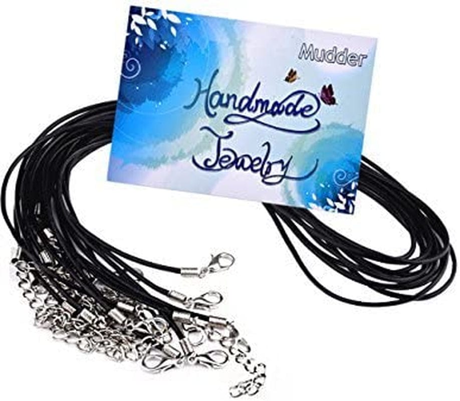 10 Pieces 2.0Mm Black Leather Cord Necklace Bulk with Lobster Clasp Necklace Cord for Pendants Bracelet Jewelry Making