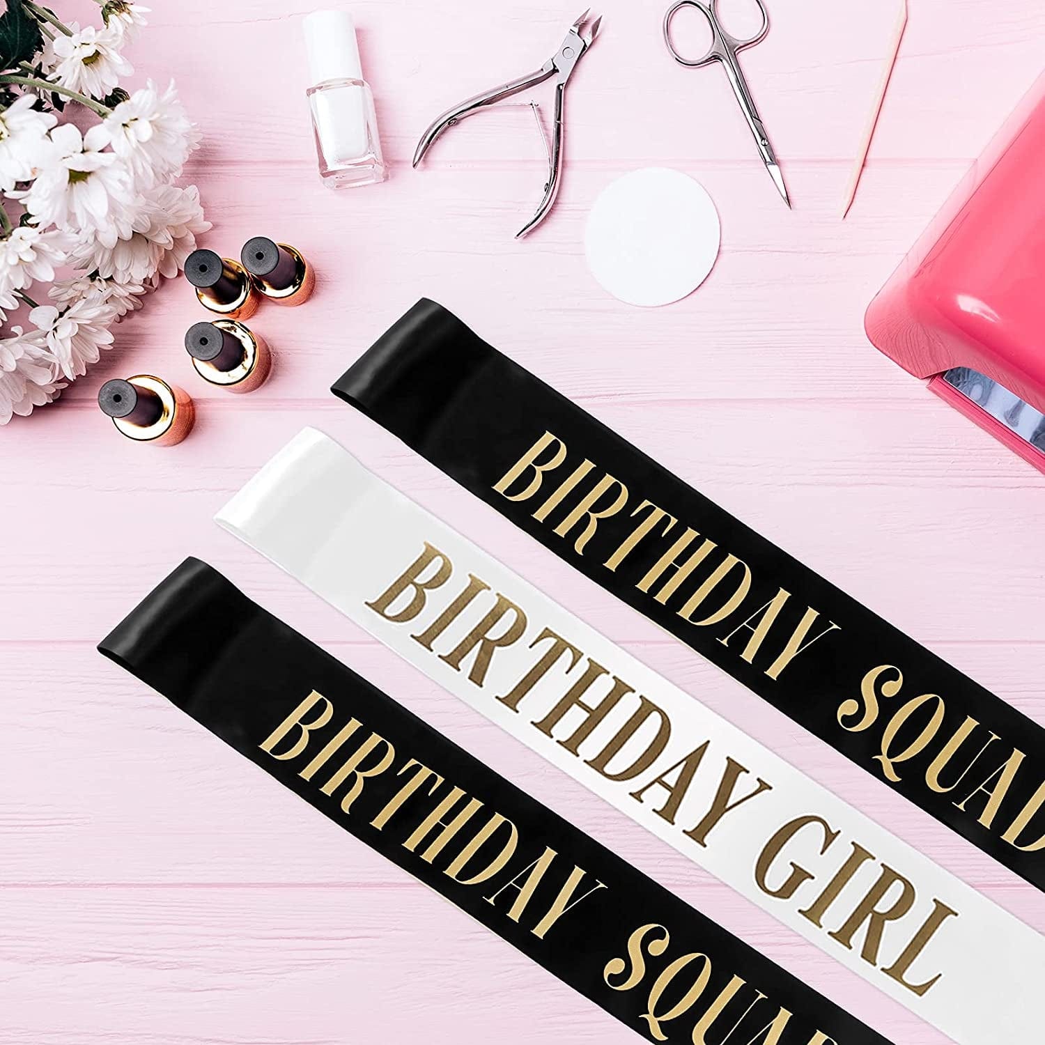 10 Pieces Birthday Gift Sash Set Black and Gold Birthday Squad Sash White and Gold Birthday Girl Sash for Women Funny Party Favors Decorations for Sweet 16 18Th 21St 25Th 30Th 40Th 50Th or Other Bday Apparel & Accessories > Clothing Accessories > Sashes Weewooday