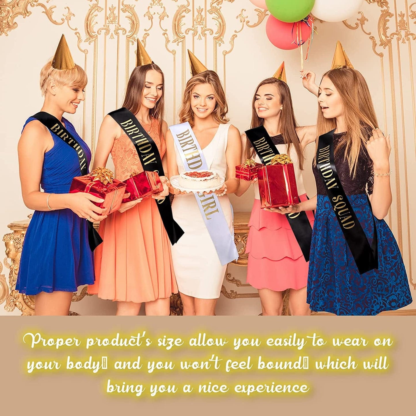 10 Pieces Birthday Gift Sash Set Black and Gold Birthday Squad Sash White and Gold Birthday Girl Sash for Women Funny Party Favors Decorations for Sweet 16 18Th 21St 25Th 30Th 40Th 50Th or Other Bday Apparel & Accessories > Clothing Accessories > Sashes Weewooday