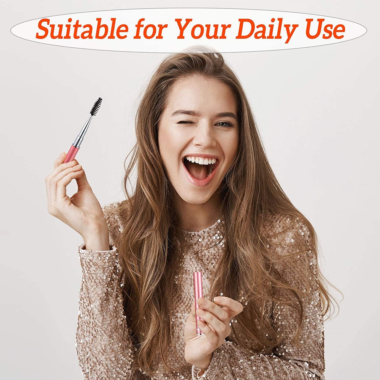 10 Pieces Eyelash Brush with Cap Eye Brow Brush Applicator Eyelash Extension Mascara Brush with Crystal Handle Portable Eyebrow Spiral Brushes Wands Reusable Cosmetic Brush Makeup Tool Health & Beauty > Personal Care > Cosmetics > Cosmetic Tools > Makeup Tools Patelai