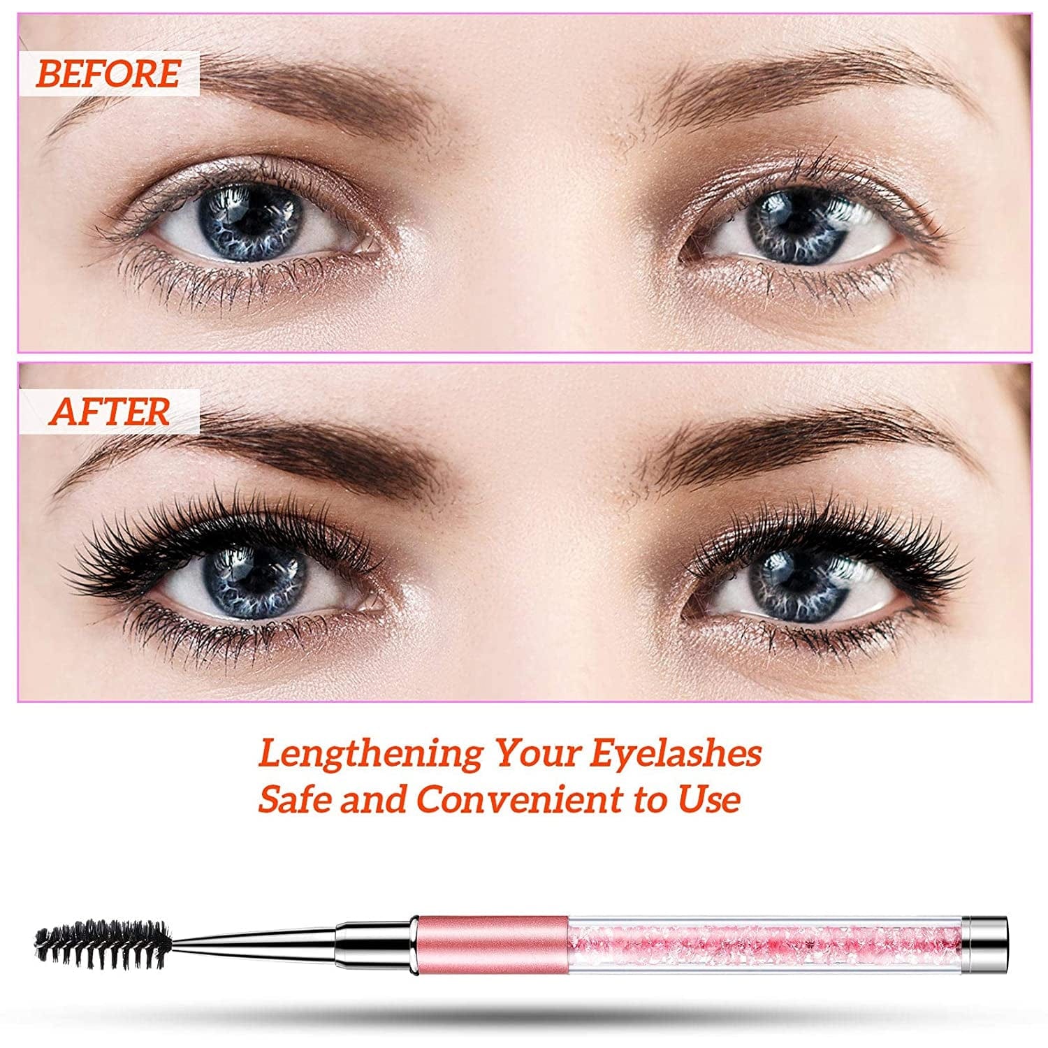 10 Pieces Eyelash Brush with Cap Eye Brow Brush Applicator Eyelash Extension Mascara Brush with Crystal Handle Portable Eyebrow Spiral Brushes Wands Reusable Cosmetic Brush Makeup Tool Health & Beauty > Personal Care > Cosmetics > Cosmetic Tools > Makeup Tools Patelai