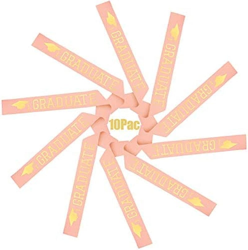 10 Pieces Graduate Sash Unisex Satin Sash for Graduation Party Supplies (White Gold) Apparel & Accessories > Clothing Accessories > Sashes Maxdot