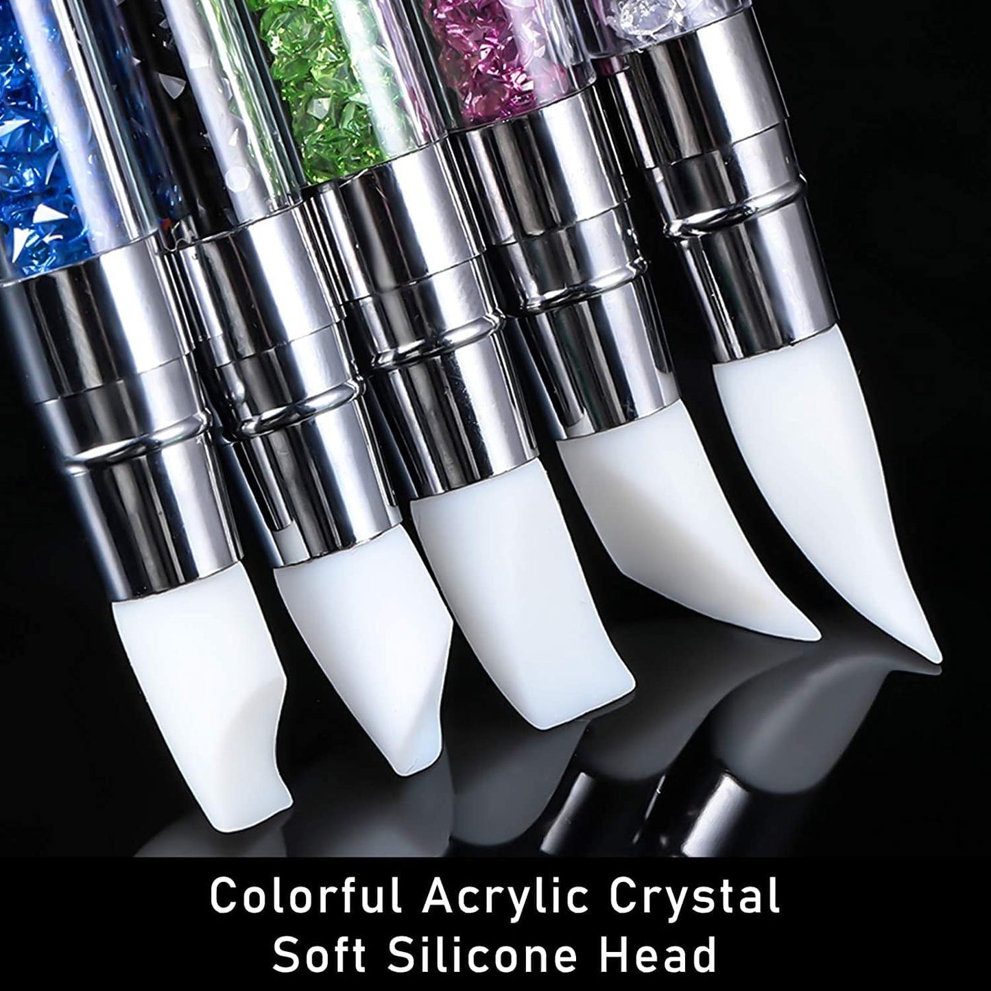 10 Pieces Nail Art Acrylic Pen Dual Tipped Silicone Rhinestone Nail Polish Carving Pen Silicone Head Acrylic Handle Nail Art Brushes Manicure DIY Brush Dotting Tools for Home Salon Health & Beauty > Personal Care > Cosmetics > Cosmetic Tools > Nail Tools Maitys