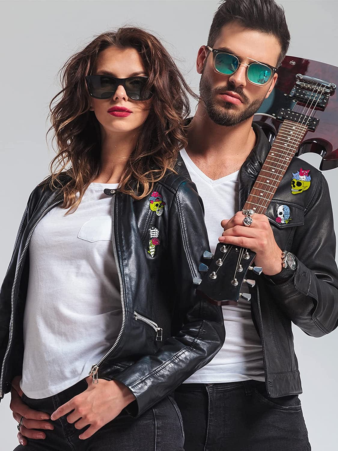 10 Pieces Skull Enamel Pins Enamel Lapel Pin Set Fancy Cute Rose Diamond Cat Brooches Pins Goth Style Cartoon Brooches Pins Aesthetic Lapel Badge Pins for Backpacks Clothes Bags