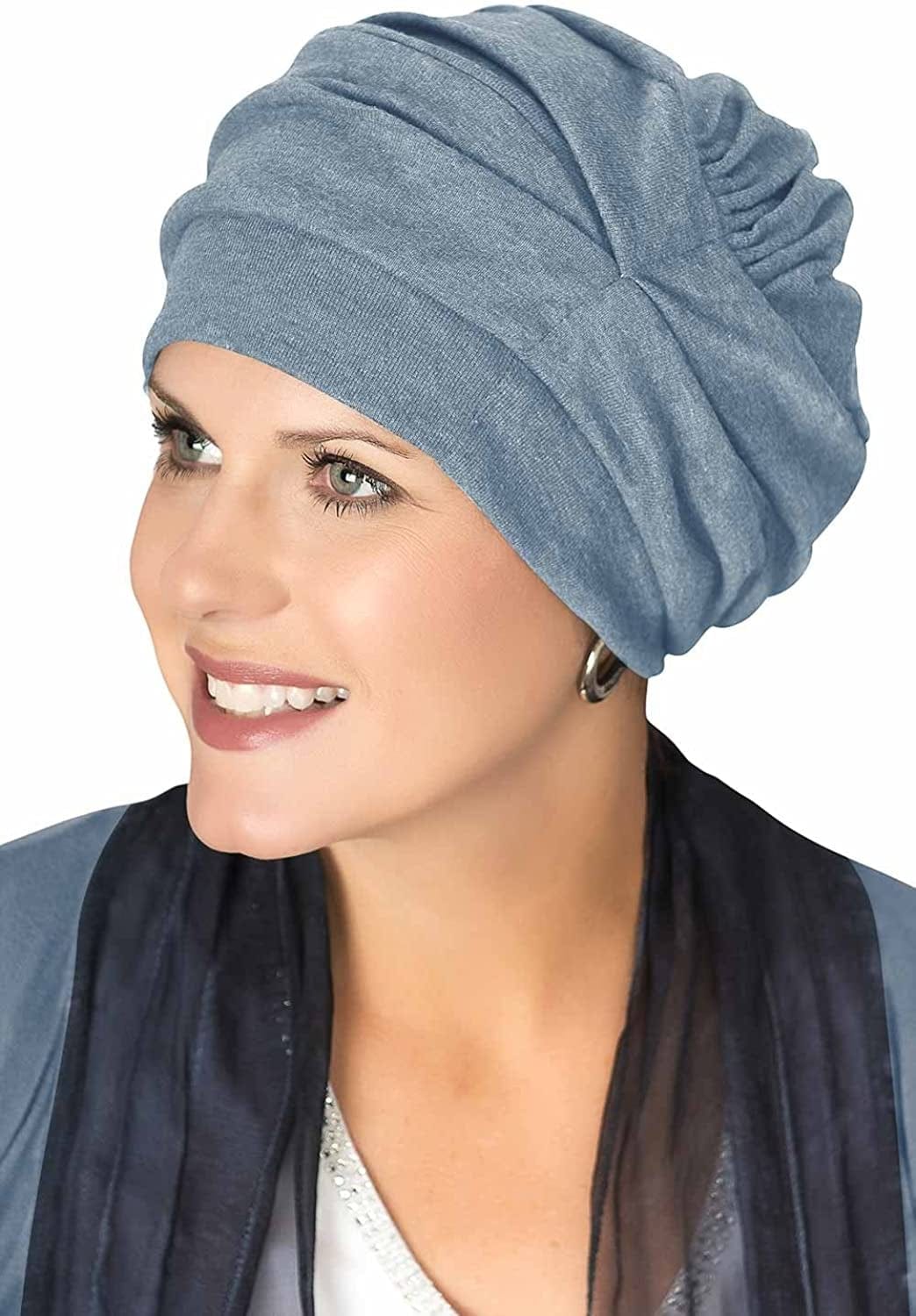 100% Cotton Trinity Turbans - 3 Way Headcovering Apparel & Accessories > Clothing Accessories > Headwear Headcovers Unlimited Denim Chambrey One Size