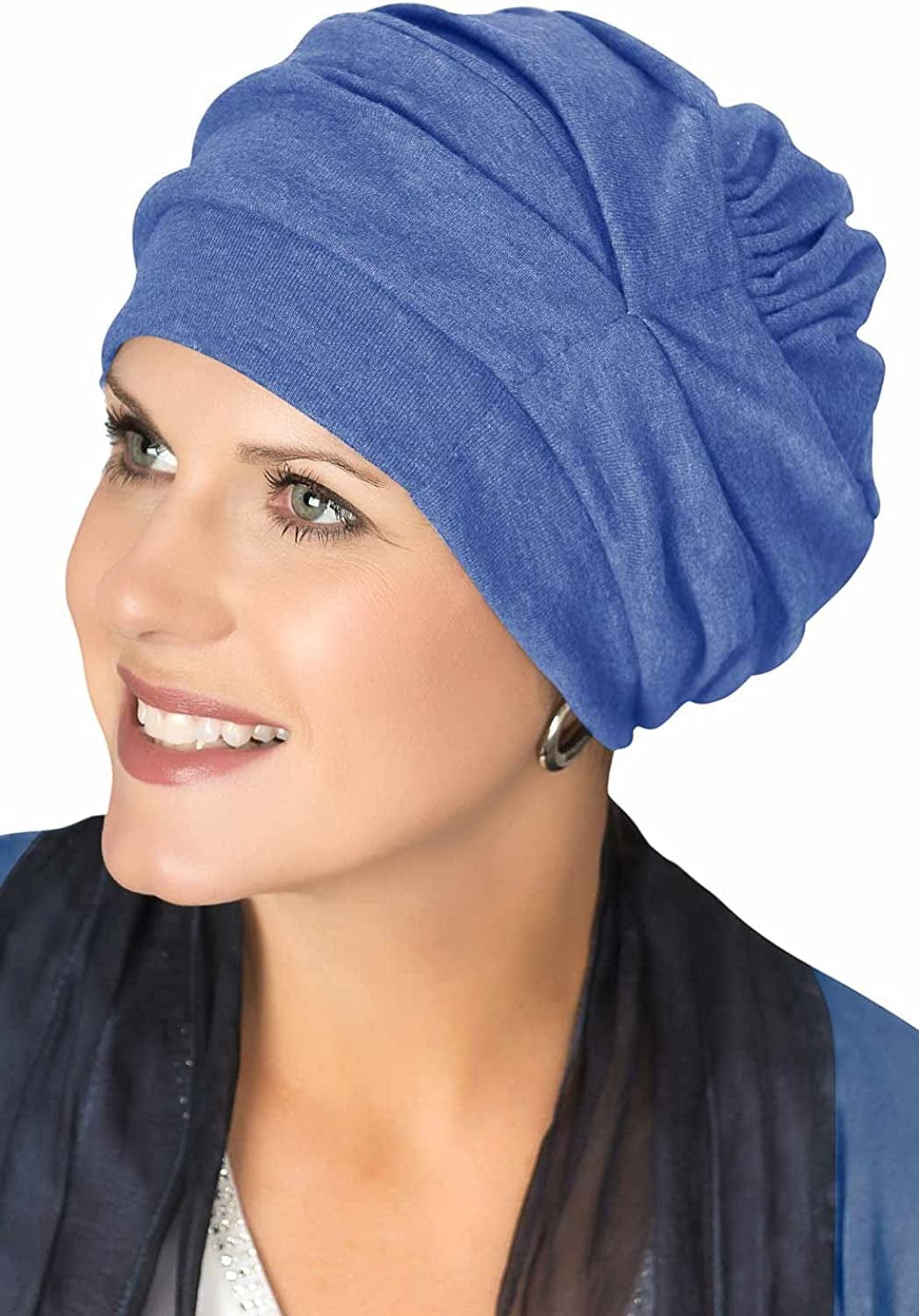 100% Cotton Trinity Turbans - 3 Way Headcovering Apparel & Accessories > Clothing Accessories > Headwear Headcovers Unlimited Royal Blue Heather One Size