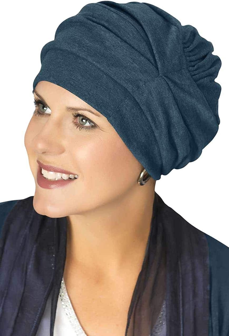 100% Cotton Trinity Turbans - 3 Way Headcovering Apparel & Accessories > Clothing Accessories > Headwear Headcovers Unlimited Blue Neptune One Size
