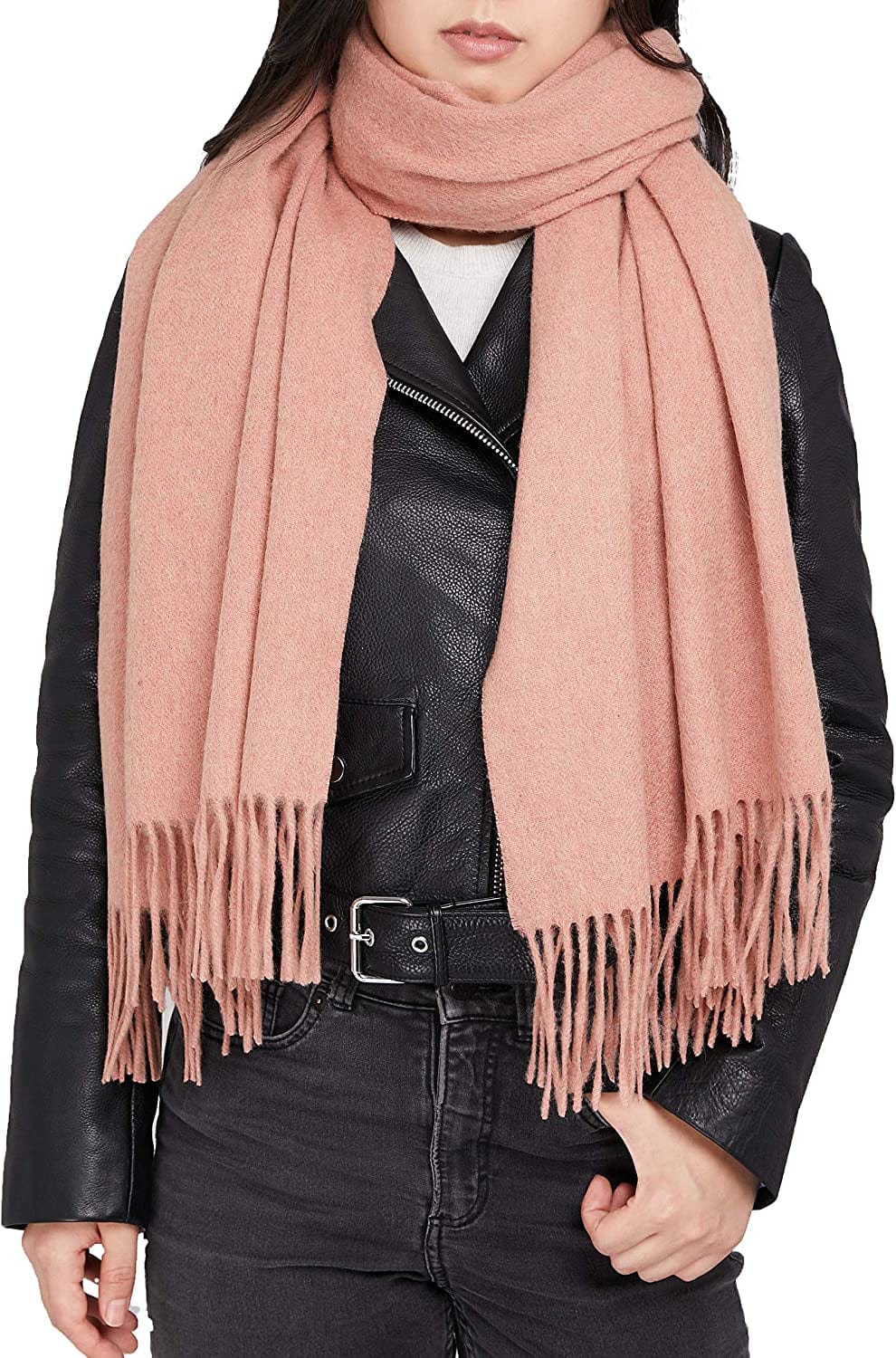 100% Merino Wool Scarf Shawl for Women, Warm and Oversized, Pashmina Cashmere Feel, 78” X 28”, Winter Gift for Women Apparel & Accessories > Clothing Accessories > Scarves & Shawls LaniLani Rose Quartz
