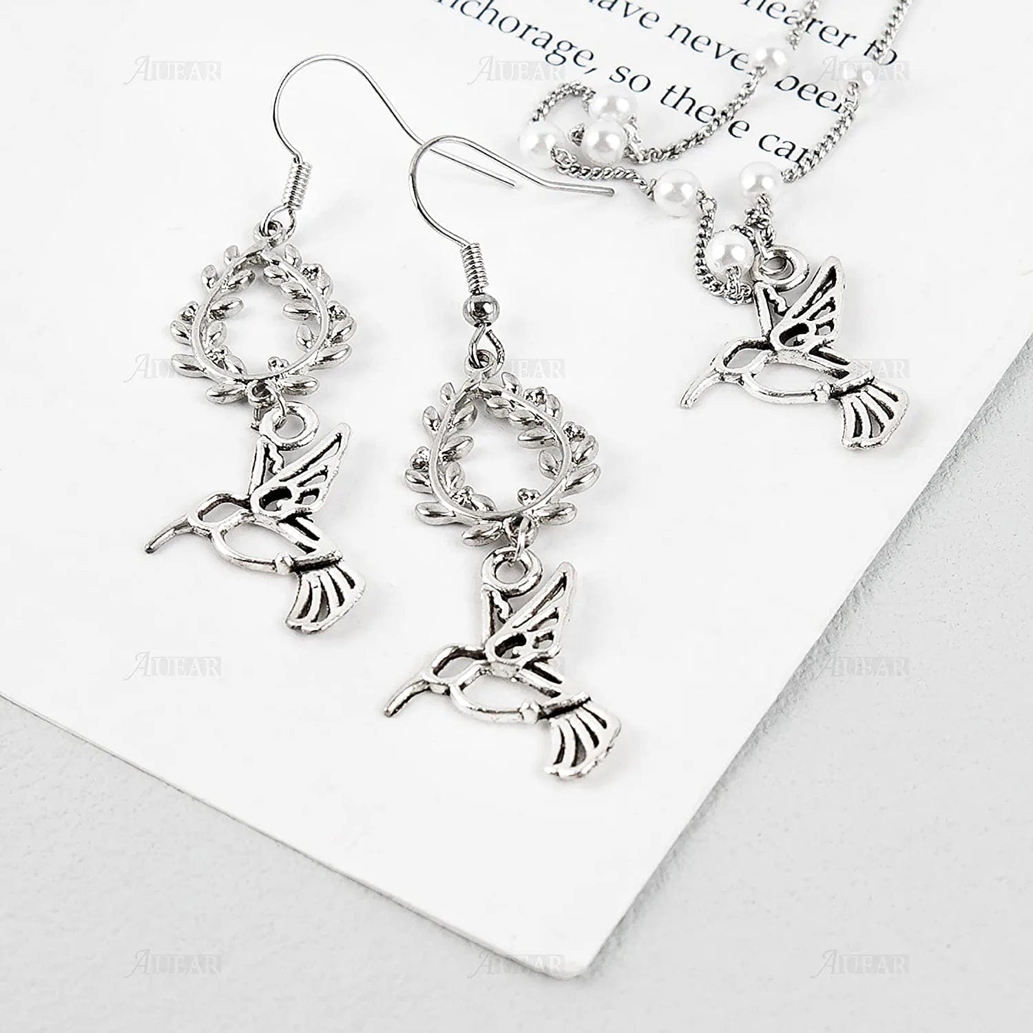 , 100 Pack Antique Silver Small Hummingbird Charms Tiny Pendant Bulk for Jewelry Making Bracelets