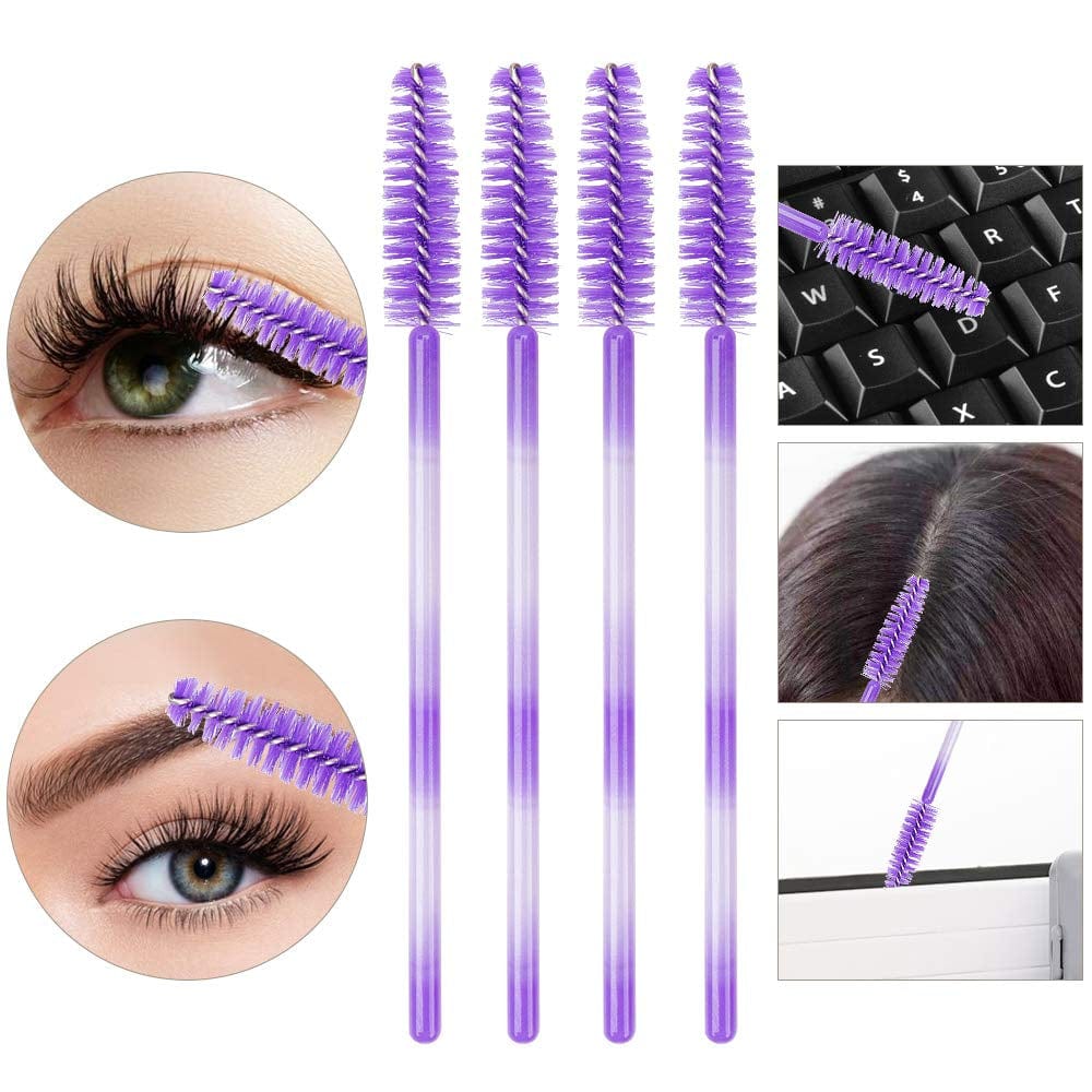 100 Pack Mascara Wands Disposable Eyelash Brushes for Eye Lash Extensions Makeup Brush Applicators One-Off Use Cosmetic Tool (Purple, 100) Health & Beauty > Personal Care > Cosmetics > Cosmetic Tools > Makeup Tools myaokue-up