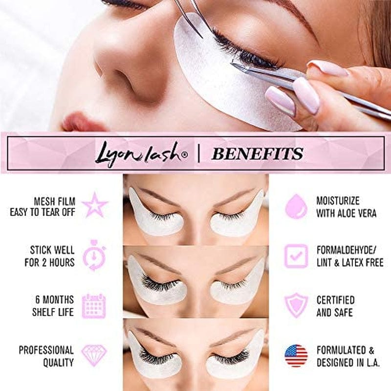 100 Pairs Eyelash Extension under Eye Gel Pads by Lyon Lash - Lint Free with Aloe Vera Hydrogel Eye Patches, Premium Eyelash Extension Supplies & Beauty Tools, Fit Most Eye Shape, Stick Well Health & Beauty > Personal Care > Cosmetics > Cosmetic Tools > Skin Care Tools Lyon lash