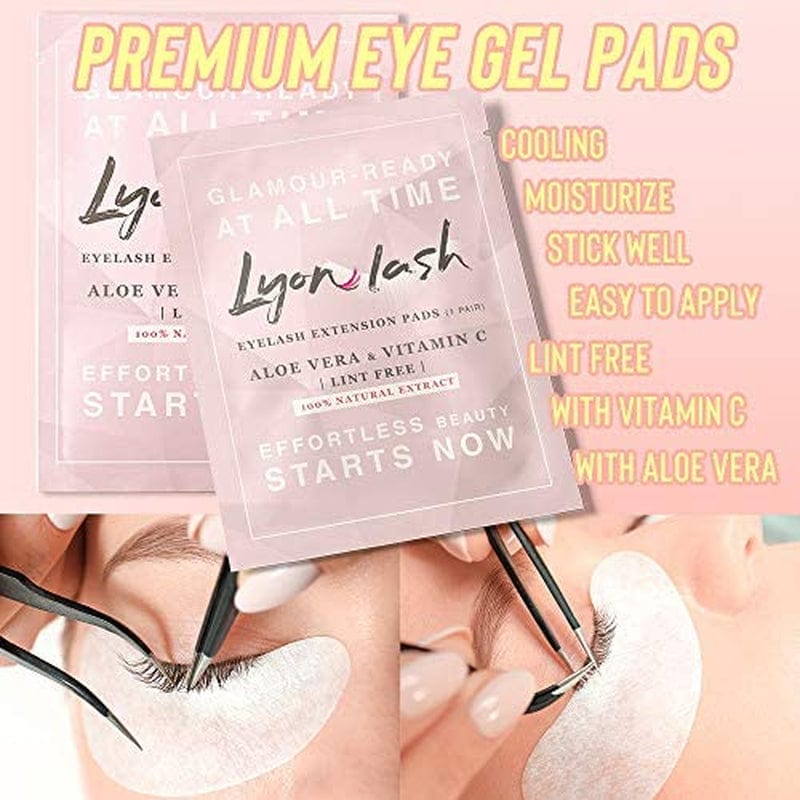 100 Pairs Eyelash Extension under Eye Gel Pads by Lyon Lash - Lint Free with Aloe Vera Hydrogel Eye Patches, Premium Eyelash Extension Supplies & Beauty Tools, Fit Most Eye Shape, Stick Well Health & Beauty > Personal Care > Cosmetics > Cosmetic Tools > Skin Care Tools Lyon lash