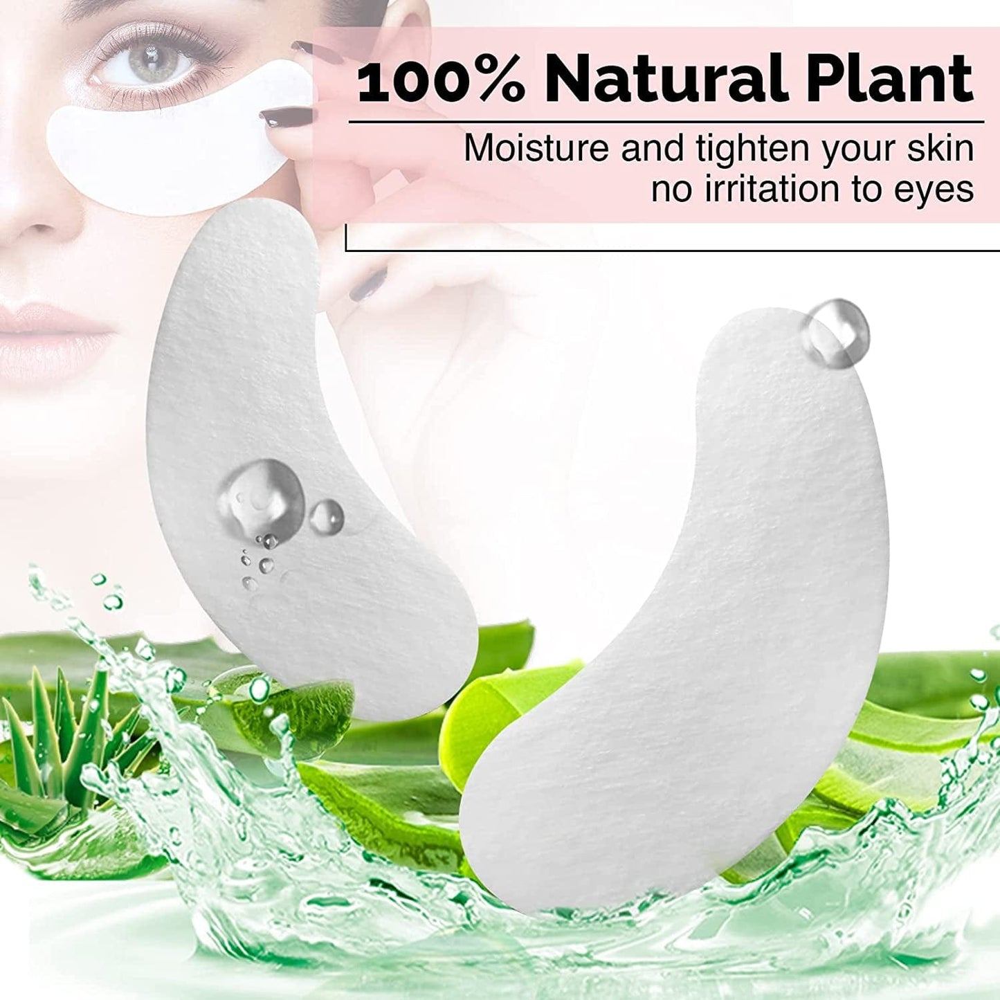 100 Pairs Greenlife 100% Natural Eyelash Extension under Eye Gel Pads Patches Kit Collagen Aloe Vera Hydrogel Eye Patches Eyelash Extension Supplies Tools, Lash Extension Supplies, Lash Tech Supplies Health & Beauty > Personal Care > Cosmetics > Cosmetic Tools > Skin Care Tools GreenLife