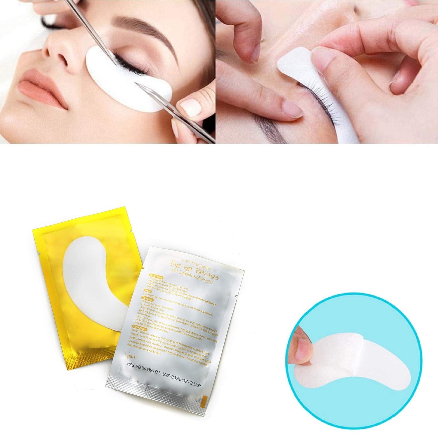 100 Pairs Set under Eye Pads, Comfy and Cool under Eye Patches Gel Pad for Eyelash Extensions Eye Mask Beauty Tool (Gold) Health & Beauty > Personal Care > Cosmetics > Cosmetic Tools > Skin Care Tools V world