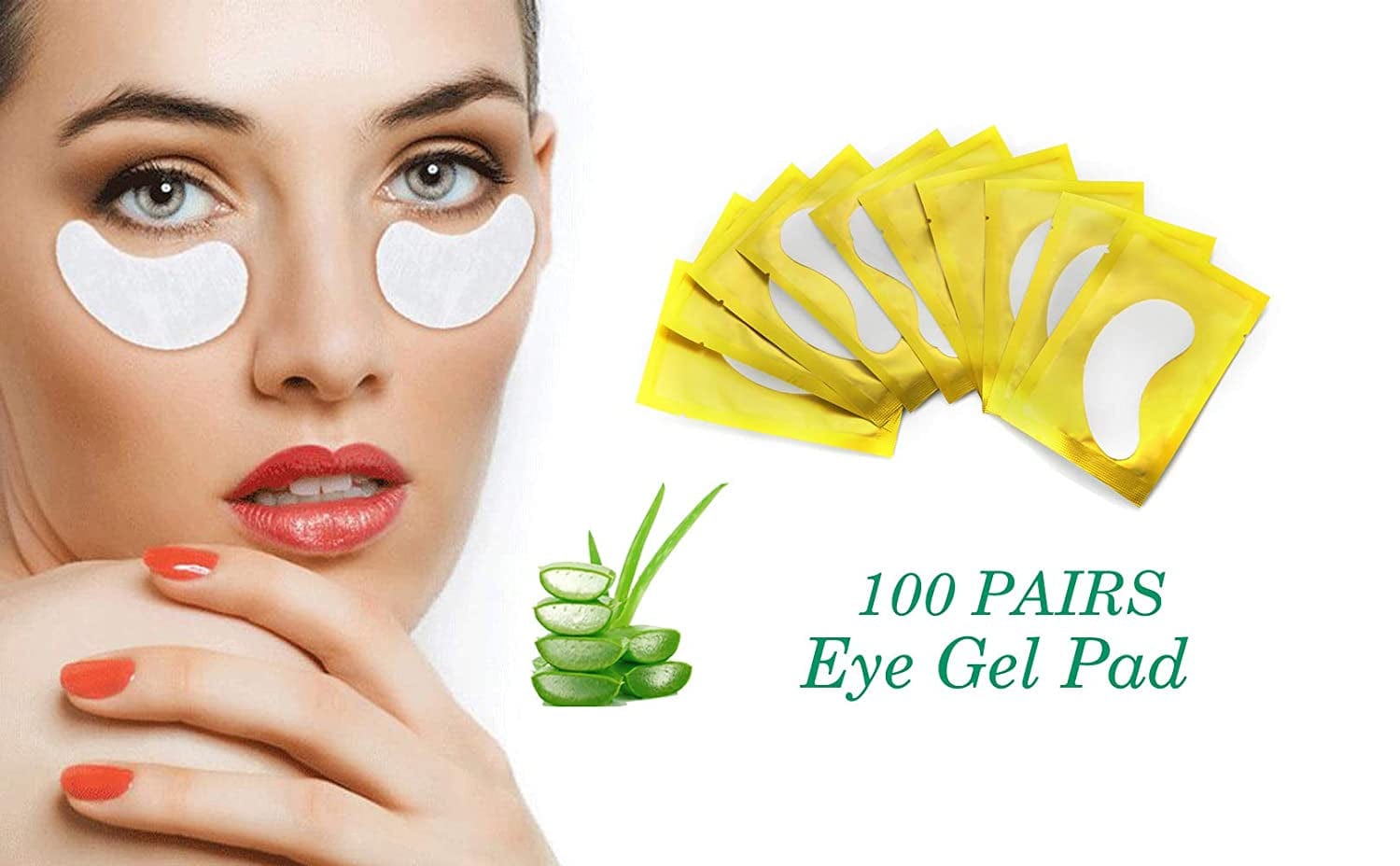 100 Pairs Set under Eye Pads, Comfy and Cool under Eye Patches Gel Pad for Eyelash Extensions Eye Mask Beauty Tool (Gold) Health & Beauty > Personal Care > Cosmetics > Cosmetic Tools > Skin Care Tools V world