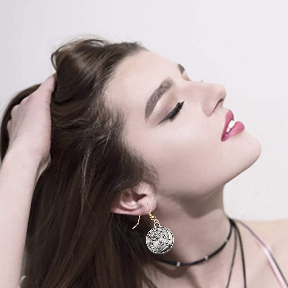 100 Pcs Craft Supplies Mixed Antique Silver Sun Moon Stars Charms Pendants for Crafting Jewelry Findings Making Accessory for DIY Necklace Bracelet (M417)