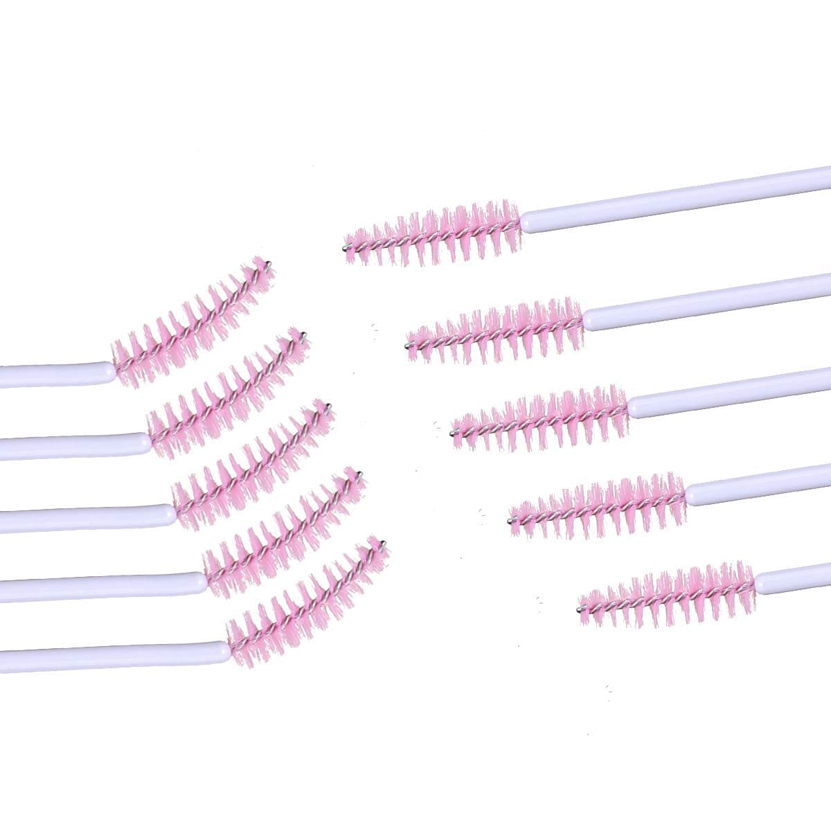100 PCS Mascara Brushes Disposable Eyelash Brushes Eye Lash Eyebrow Applicator Cosmetic Makeup Brush Tool (White-Pink) Health & Beauty > Personal Care > Cosmetics > Cosmetic Tools > Makeup Tools Elisel