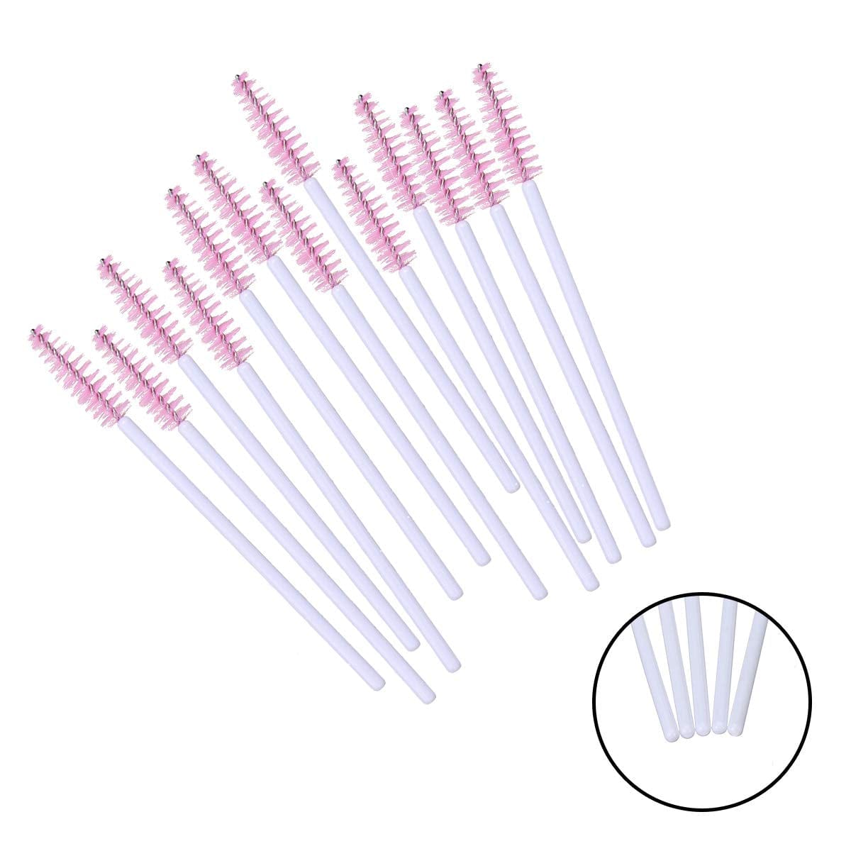 100 PCS Mascara Brushes Disposable Eyelash Brushes Eye Lash Eyebrow Applicator Cosmetic Makeup Brush Tool (White-Pink) Health & Beauty > Personal Care > Cosmetics > Cosmetic Tools > Makeup Tools Elisel