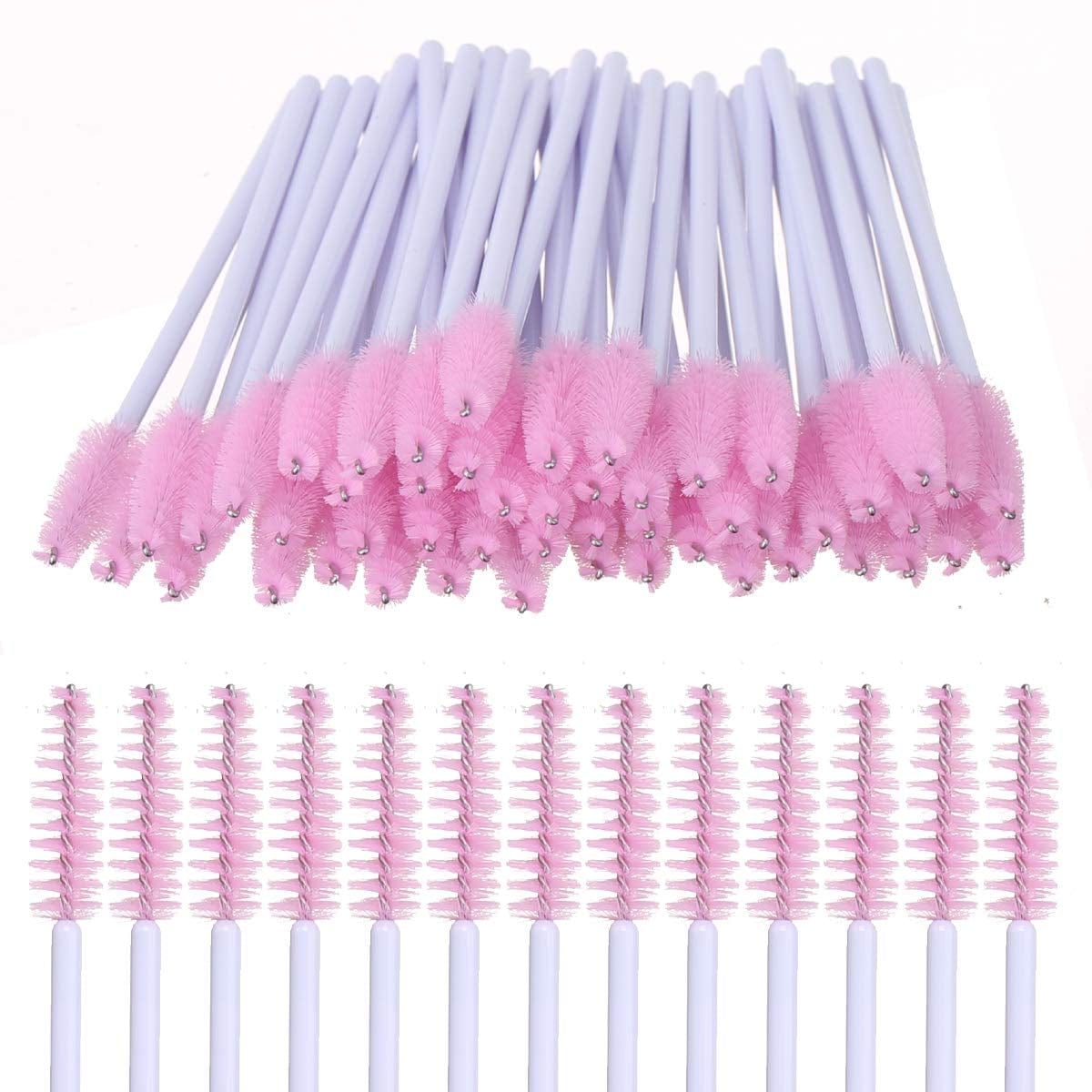 100 PCS Mascara Brushes Disposable Eyelash Brushes Eye Lash Eyebrow Applicator Cosmetic Makeup Brush Tool (White-Pink) Health & Beauty > Personal Care > Cosmetics > Cosmetic Tools > Makeup Tools Elisel