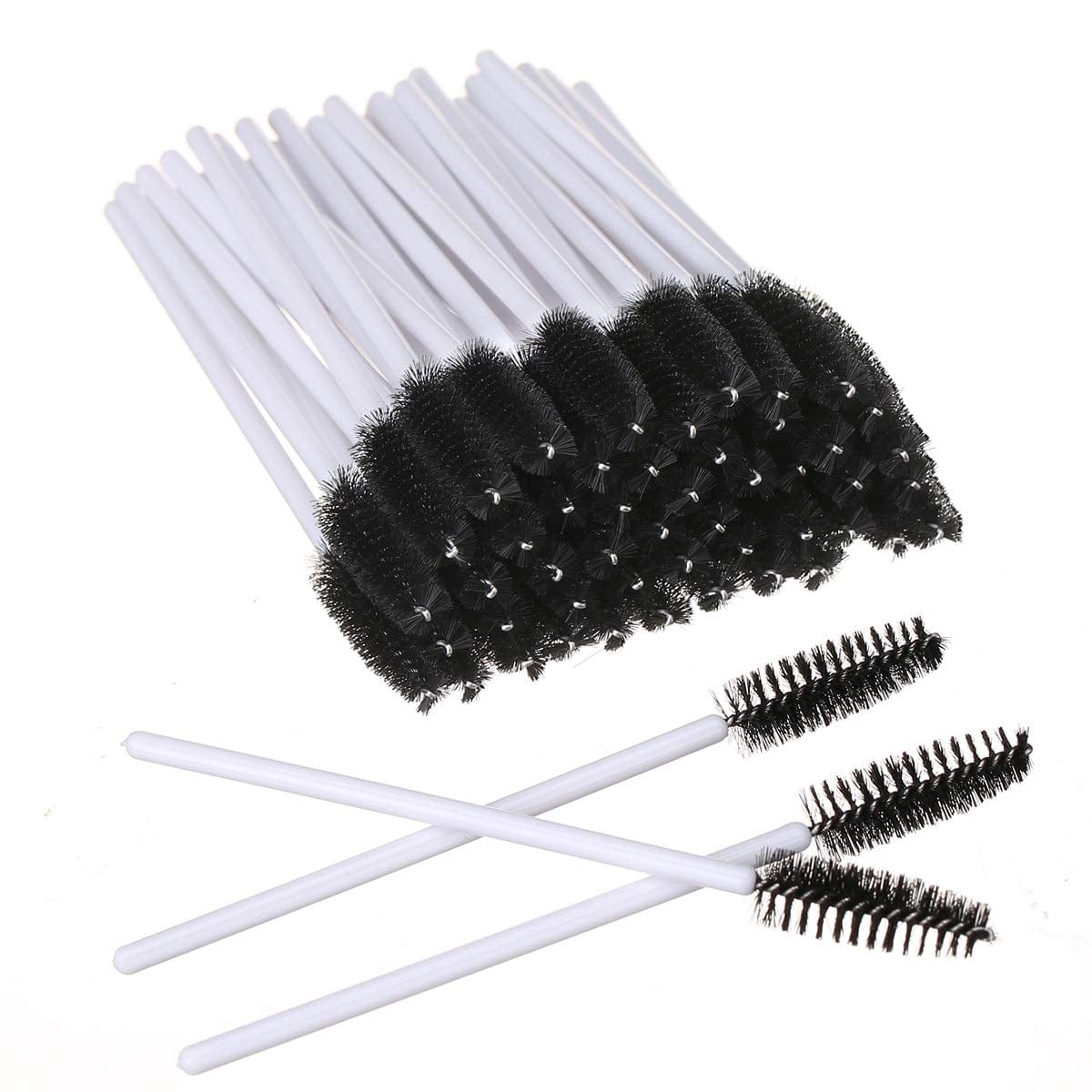 100 PCS Mascara Brushes Disposable Eyelash Brushes Eye Lash Eyebrow Applicator Cosmetic Makeup Brush Tool (White-Pink) Health & Beauty > Personal Care > Cosmetics > Cosmetic Tools > Makeup Tools Elisel White-Black