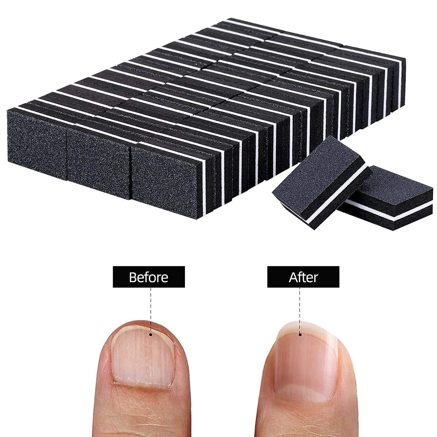 100 Pcs Mini Buffers for Nails 180/100 Grit Buffer for Acrylic Nails for Nail Care(Black) Health & Beauty > Personal Care > Cosmetics > Cosmetic Tools > Nail Tools acDesign