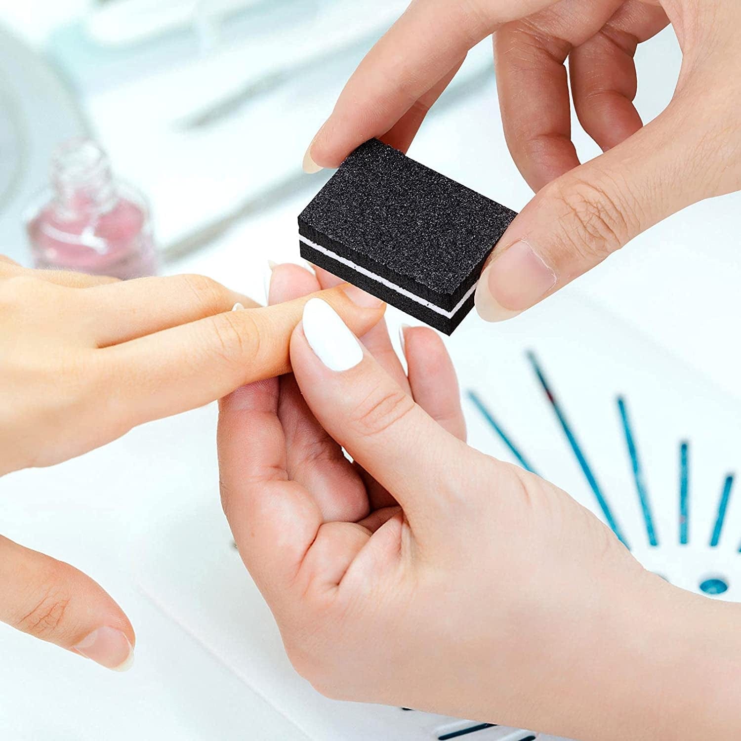 100 Pcs Mini Buffers for Nails 180/100 Grit Buffer for Acrylic Nails for Nail Care(Black) Health & Beauty > Personal Care > Cosmetics > Cosmetic Tools > Nail Tools acDesign