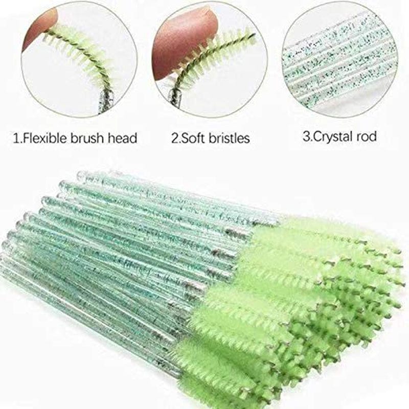 100 PCS Mix Colorl Crystal Shiny Eyelash Brushes Mascara Wands Eye Lash Eyebrow Applicator Cosmetic Makeup Brush Tool Kits Health & Beauty > Personal Care > Cosmetics > Cosmetic Tools > Makeup Tools LSKeenon