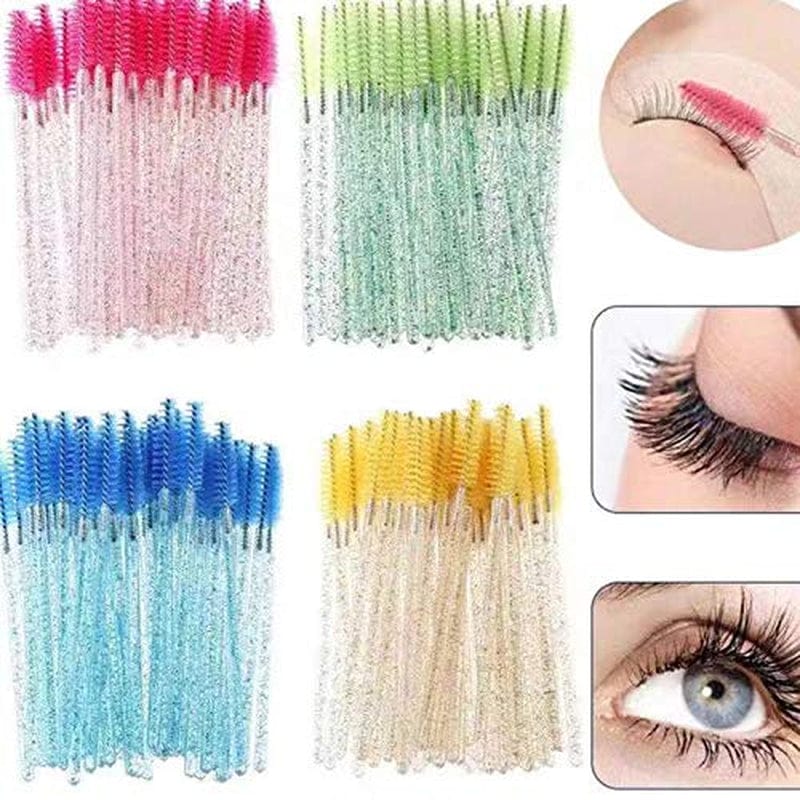 100 PCS Mix Colorl Crystal Shiny Eyelash Brushes Mascara Wands Eye Lash Eyebrow Applicator Cosmetic Makeup Brush Tool Kits Health & Beauty > Personal Care > Cosmetics > Cosmetic Tools > Makeup Tools LSKeenon