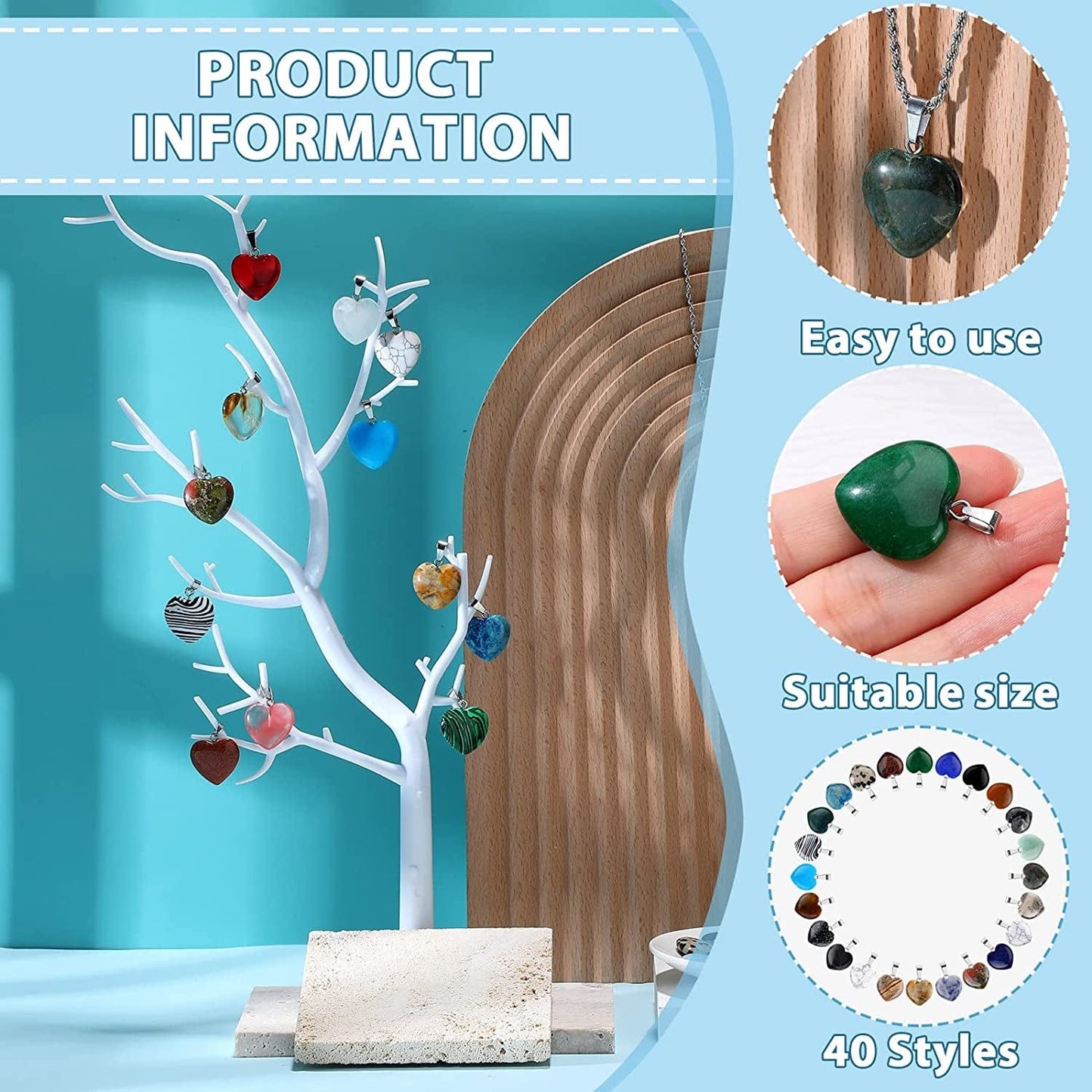 100 Pcs Natural Crystal Charms Bulk Assorted Stone Pendant Gemstone Pendants Charms Crystal Pocket Carved Quartz Chakra Reiki Beads Decor for Jewelry Making DIY Necklace Bracelet