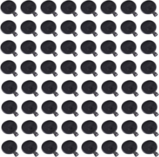 100 PCS round Bezel Pendant Blanks - Bezel Pendant Cabochons for Jewelry Making Trays | Cabochon Pendant Settings for DIY Crafting Tray Photo Keychain round Charms Jewelry Making Supplies