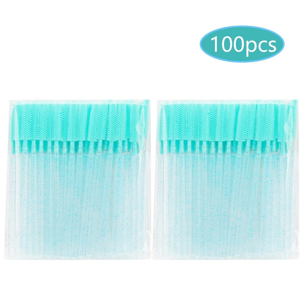 100 Pcs Silicone Mascara Wands Disposable Eyelash Brushes for Extensions Lash Applicators Makeup Tool Kit (Crystal Blue/ Mint Green) Health & Beauty > Personal Care > Cosmetics > Cosmetic Tools > Makeup Tools Mekupeu