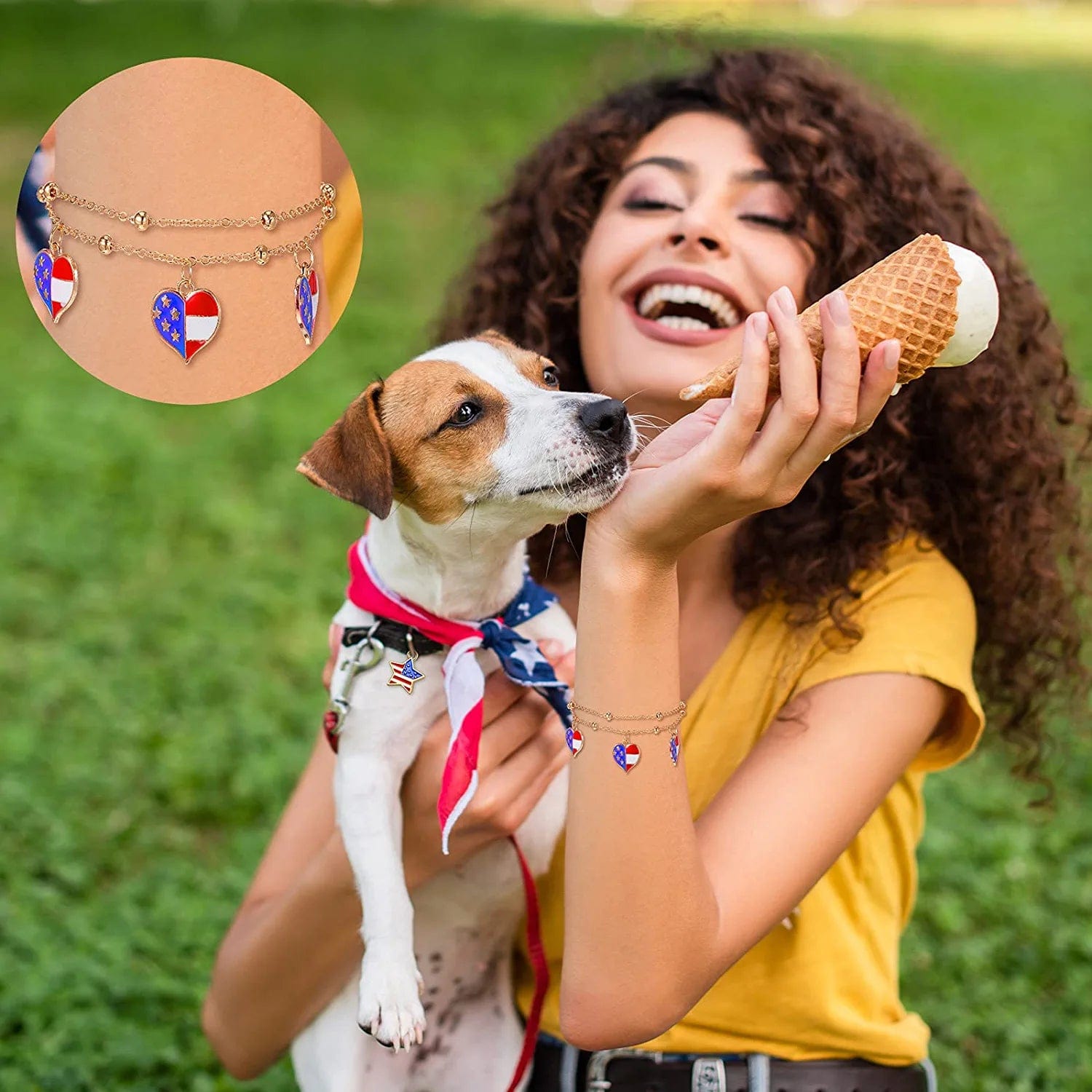 100 Pieces American Flag Star Heart Shape Charms Pendant Red White and Blue Alloy Enamel Pendants Patriotic Mini Heart Charm Pendant for DIY Independence Day Jewelry Earring Bracelet Necklace Making