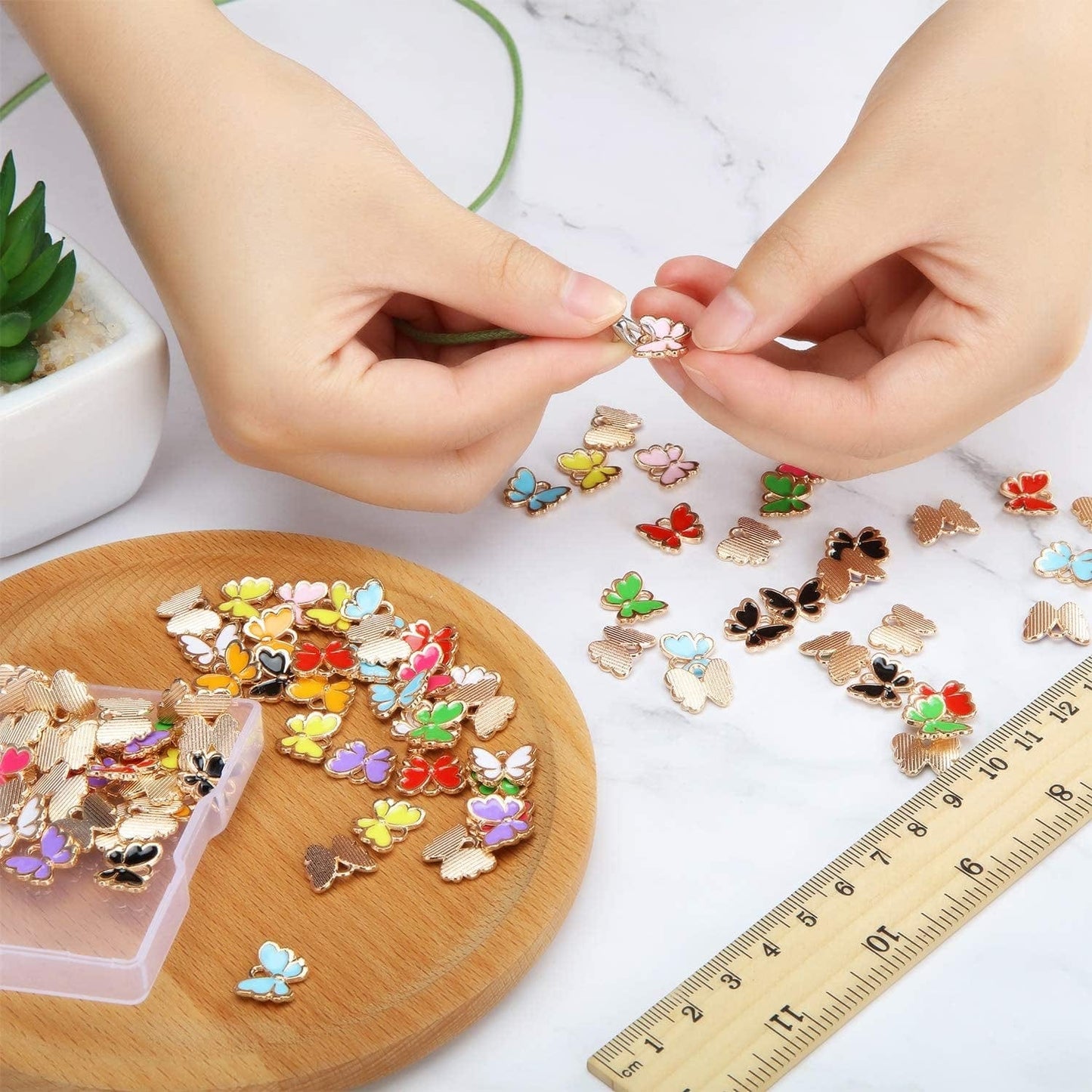 100 Pieces Colorful Butterfly Charms for Jewelry Making Enamel Butterfly Pendant Jewelry Butterfly Charm Alloy Butterfly Jewelry Charm for Necklace Bracelet Earrings DIY Supplies