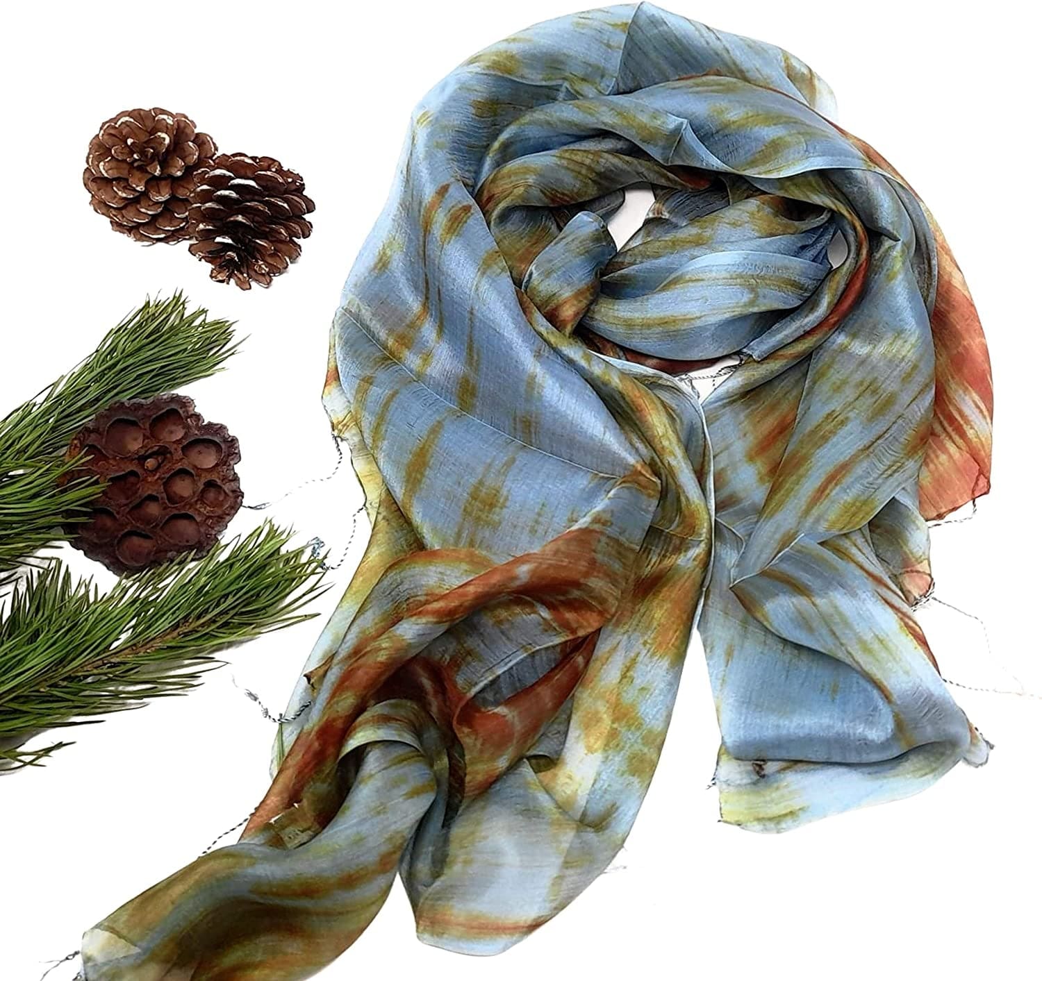 100% Pure Silk Scarf Woman'S Scarves Shawl Wrap Hand Painted Silk Scarf Apparel & Accessories > Clothing Accessories > Scarves & Shawls Millie & Boo