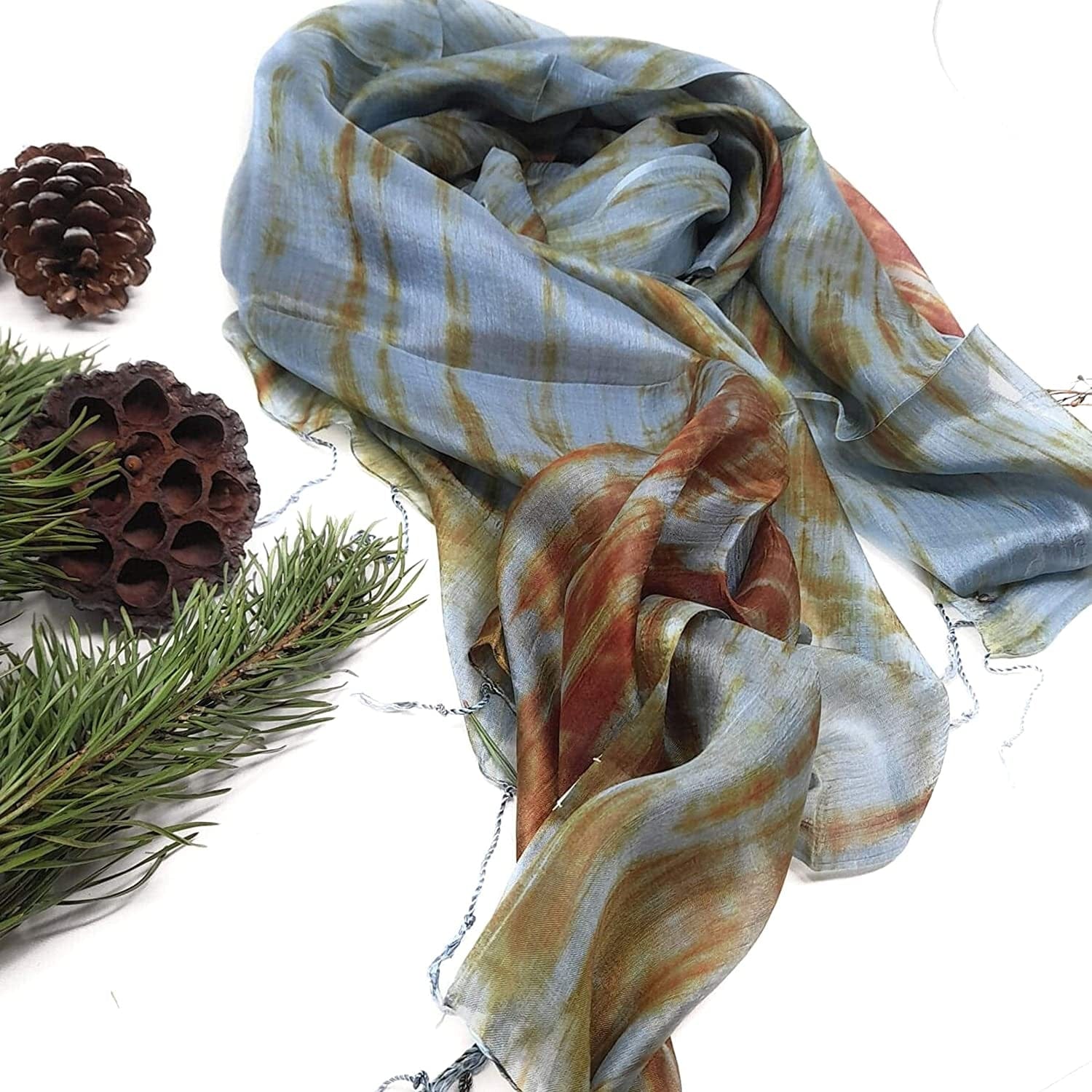 100% Pure Silk Scarf Woman'S Scarves Shawl Wrap Hand Painted Silk Scarf Apparel & Accessories > Clothing Accessories > Scarves & Shawls Millie & Boo