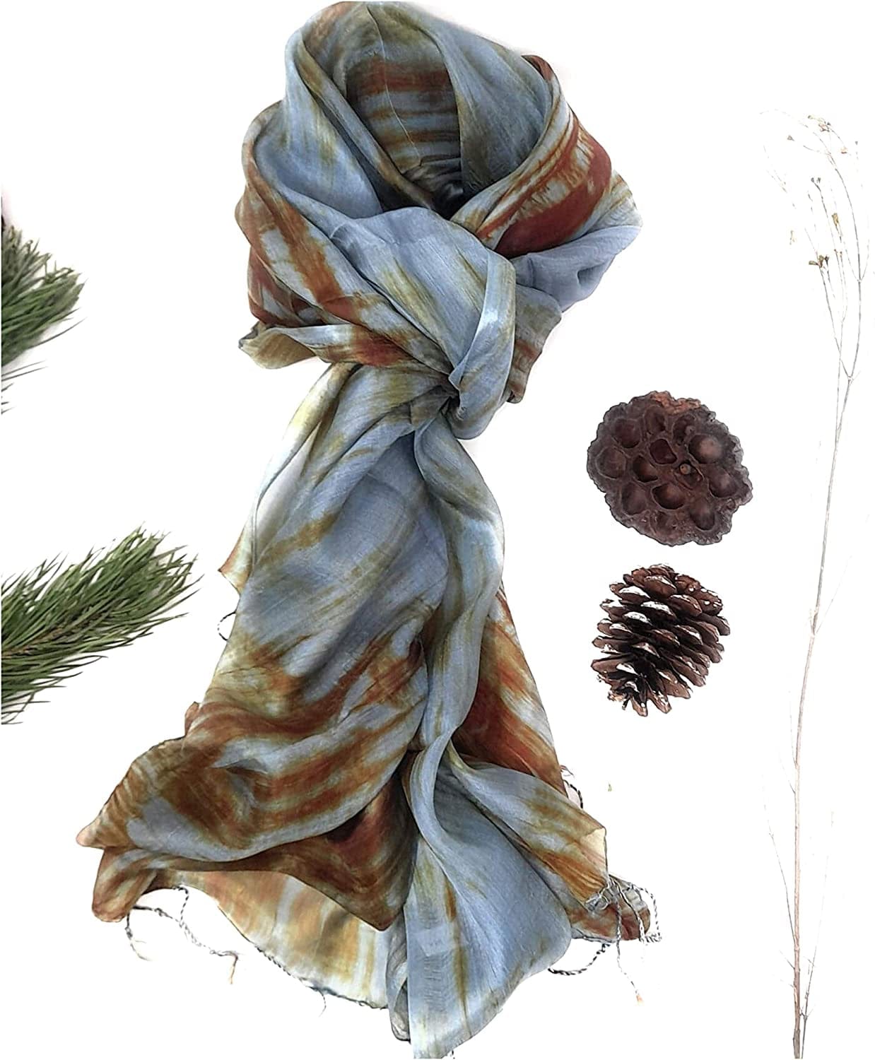 100% Pure Silk Scarf Woman'S Scarves Shawl Wrap Hand Painted Silk Scarf Apparel & Accessories > Clothing Accessories > Scarves & Shawls Millie & Boo
