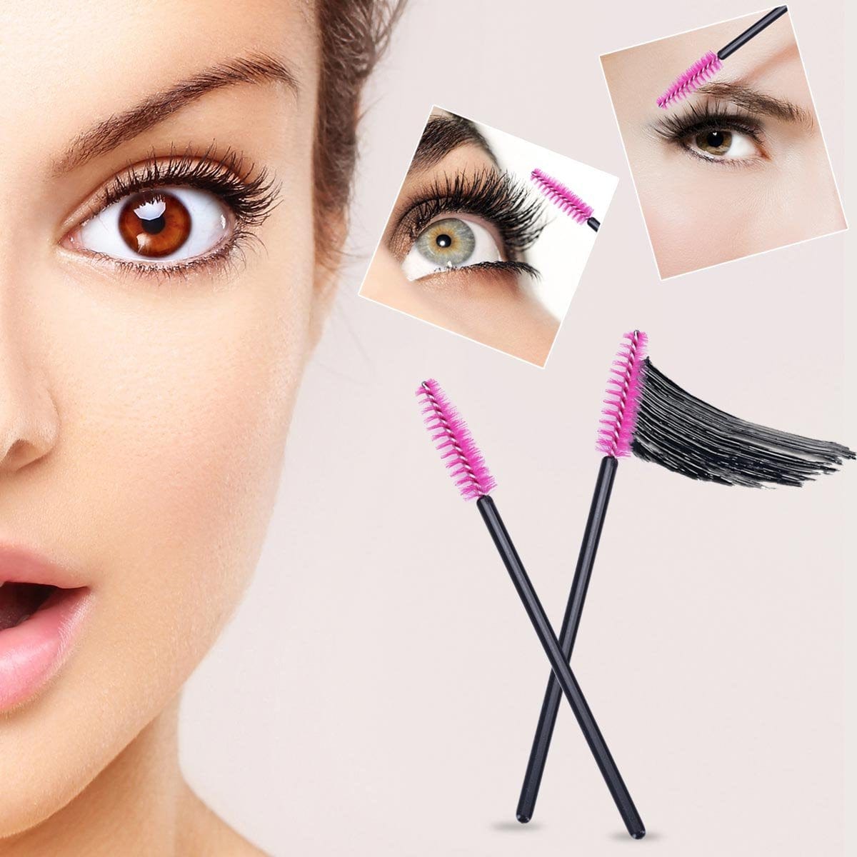 1000 PCS Disposable Eyelash Mascara Brushes Wands Applicator Makeup Brush Tool Kits,Pink Health & Beauty > Personal Care > Cosmetics > Cosmetic Tools > Makeup Tools LoveBB