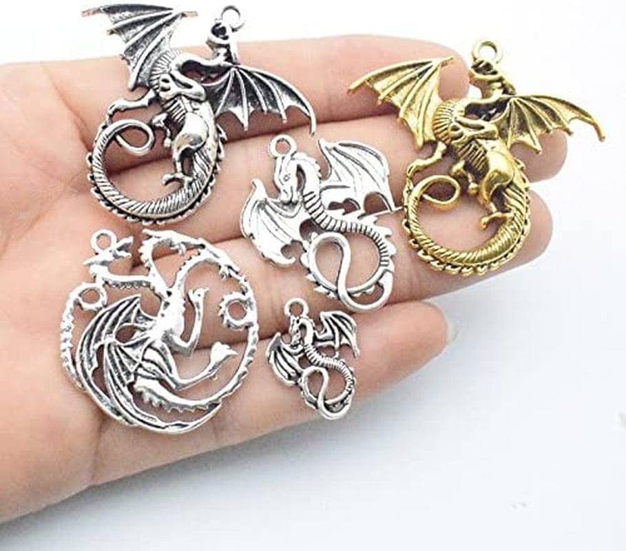 100G (20Pcs) Craft Supplies Mixed Flying Dragon Charms Pendants Beads Charms Pendants for Crafting, Jewelry Findings Making Accessory for DIY Necklace Bracelet (M015)