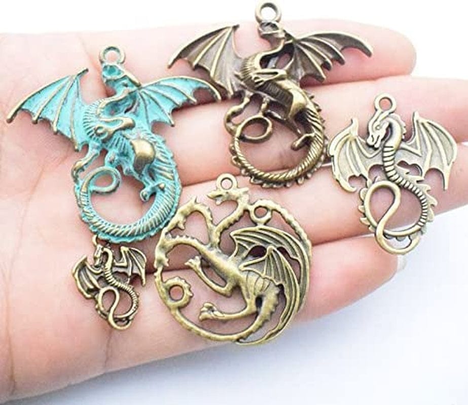 100G (20Pcs) Craft Supplies Mixed Flying Dragon Charms Pendants Beads Charms Pendants for Crafting, Jewelry Findings Making Accessory for DIY Necklace Bracelet (M015)