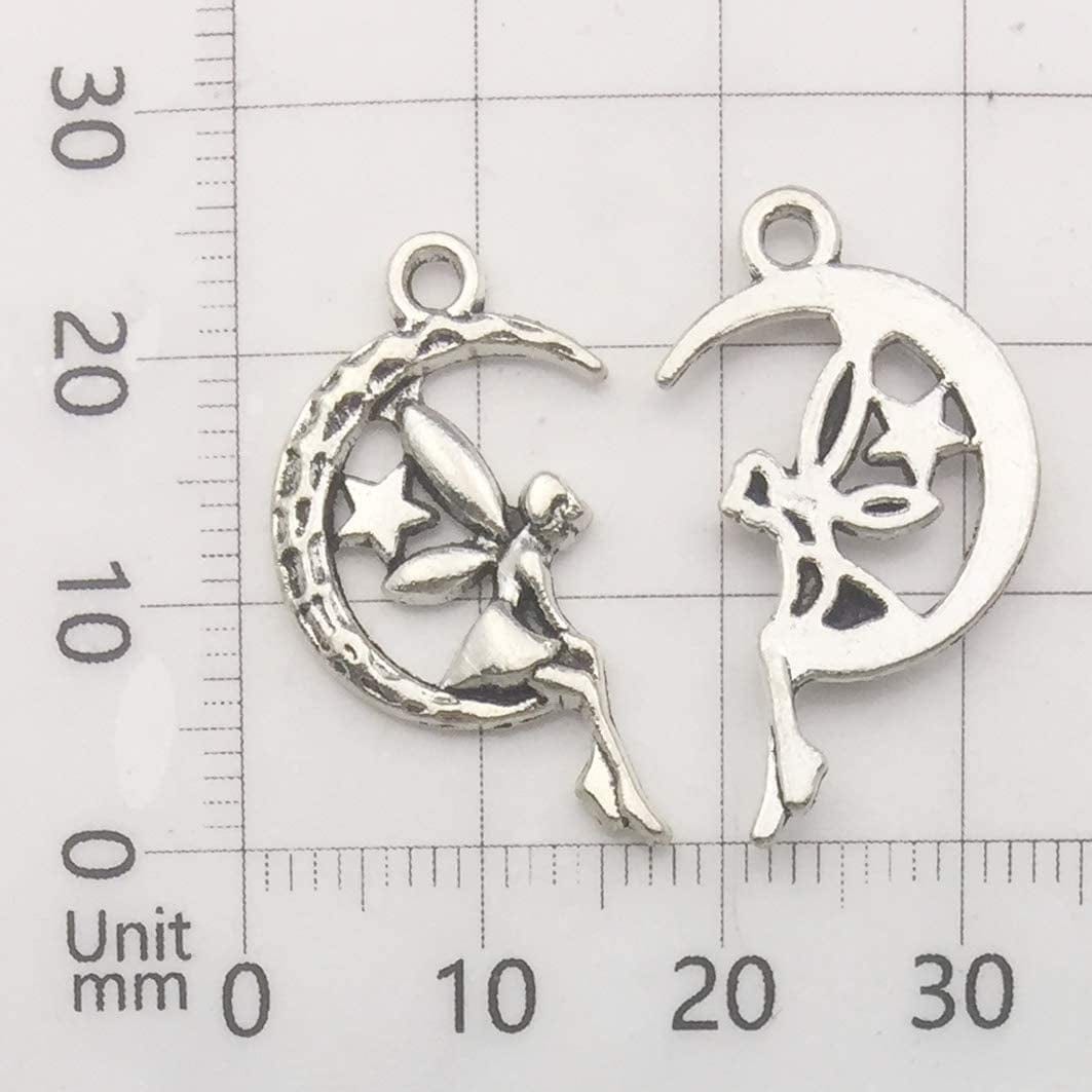 100G (66Pcs) Craft Supplies Antique Silver Wings Angel Fairy Charms Pendants Jewelry Findings for DIY Necklace Bracelet Making Accessory SM151